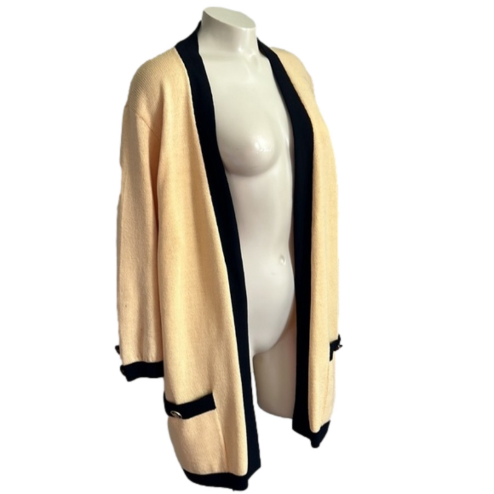 ST. JOHN Collection by Marie Gray Santana knit yellow cardigan Med as is